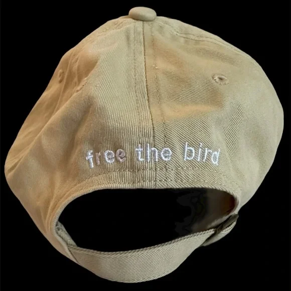 birddogs Unisex Adult Free The Bird Beige Strapback Hat Embroidered Logo - Picture 2 of 5